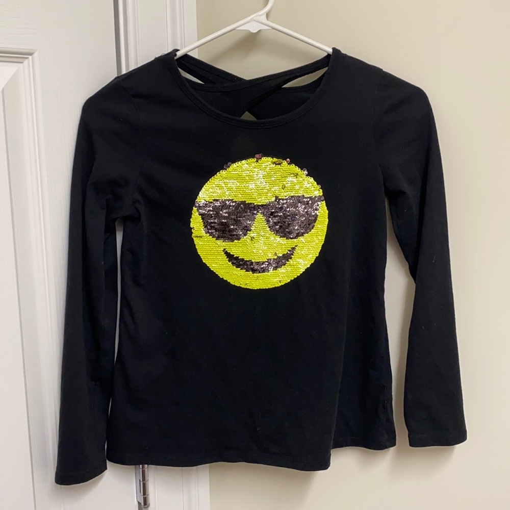 Justice flip sequin emoji shirt -size 10